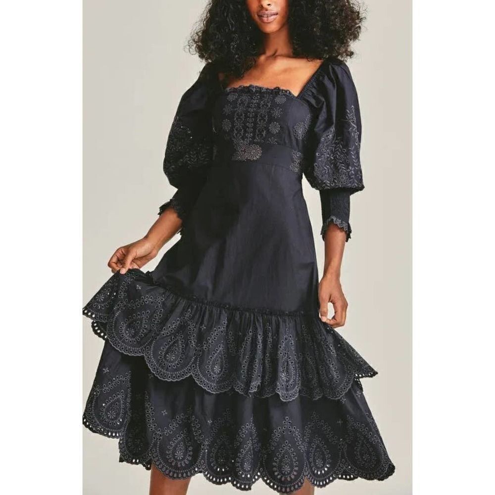 Love Shack Fancy Toulon Dress black US4 - Picture 1 of 11